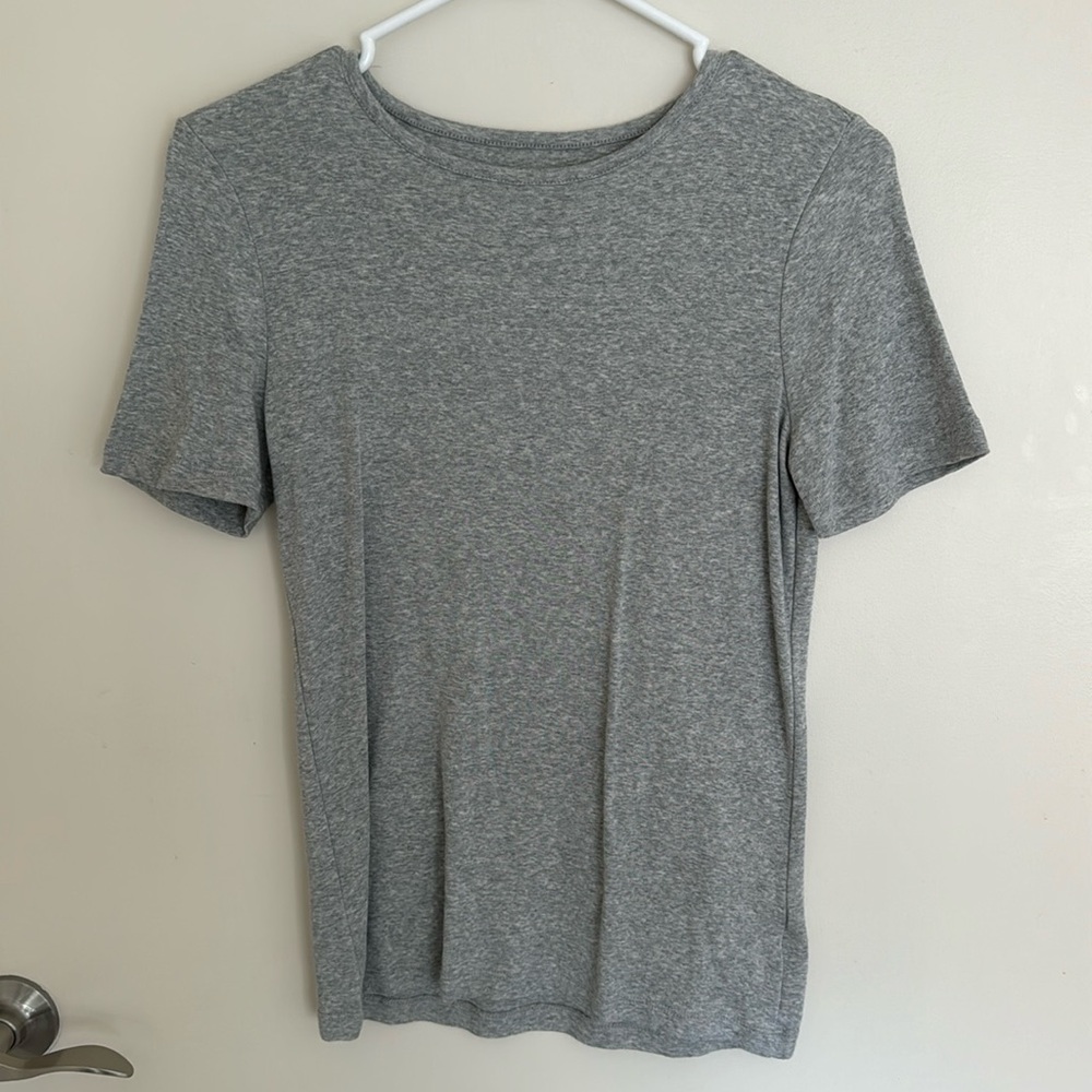 Women’s Slim Fit Short Sleeve Ribbed T-Shirt - A New Day Heather Gray S